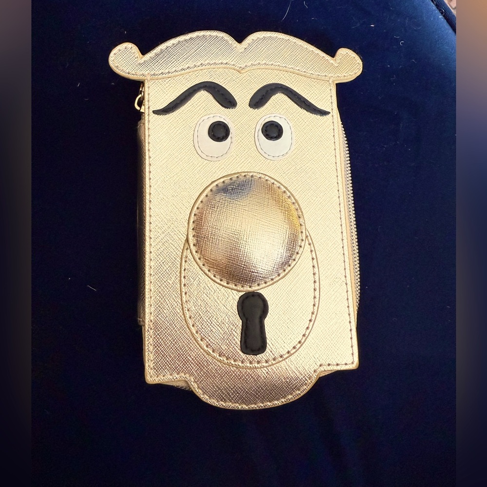 Disney Parks Alice Wonderland Golden Door Knob Zip Coin Wallet
